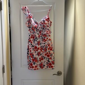Guess. Floral dress. White, red and blue. Size 6